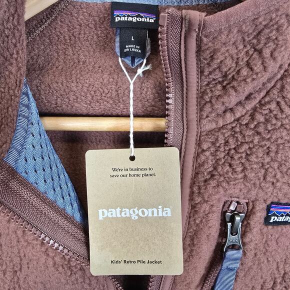 Patagonia Kids Retro Pile Fleece Jacket Size L/12 Dulse Mauve 65411 Coat - Picture 2 of 4